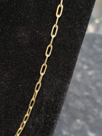 9ct Yellow Gold Paperclip Link Necklace - 4.32G - 20