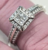 18ct White Gold Princess Cut Diamond Cluster Halo Ring