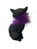 Furgus Black Cat Feather Boa Figurine 19.5cm