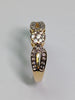 18CTGold Dual Horseshoe Diamond Ring - size N 1/2