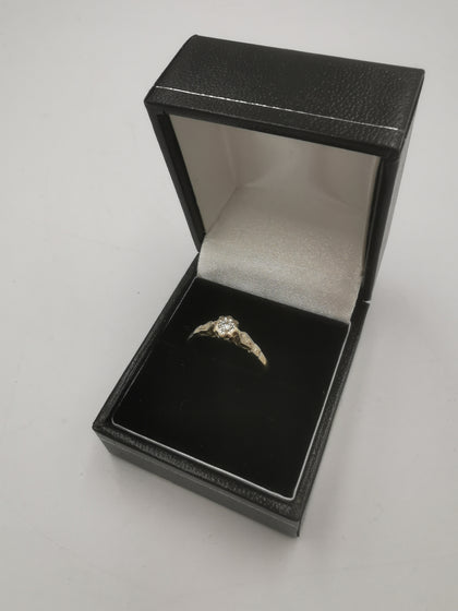18CT Gold Diamonds Ring (750 Hallmarked), 1.9Grams, Size: L - Boxed