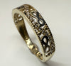 9ct yellow & white gold infinity ring with stones size P