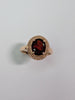 9ct Gold Rope Mount Style Ring With Large Red Stone