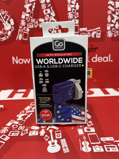 Go Travel Design Go Worldwide USB-A and USB-C charger set