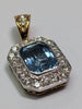 18CT GOLD AQUAMARINE & DIAMOND PENDANT PRESTON STORE