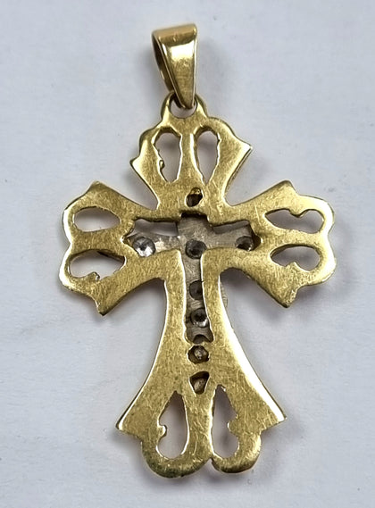 18ct Gold Cross CZ