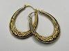 9ct Gold Patterned Hoop Earrings