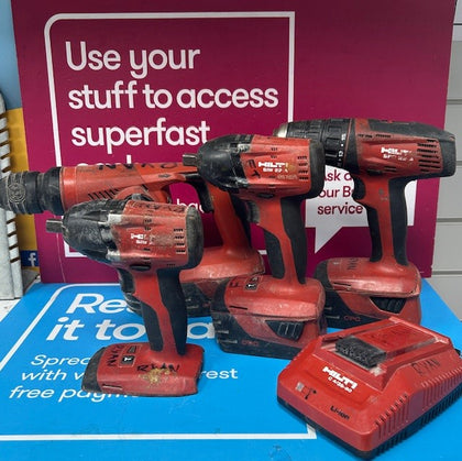 HILTI POWER TOOL BUNDLE 3X BATTERY 4X TOOLS 1X CHARGER **UNBOXED**.