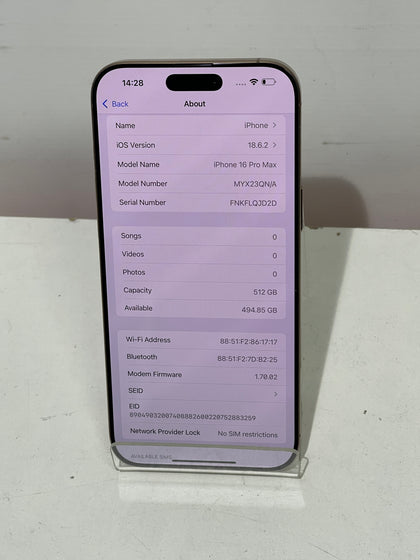 iPhone 16 Pro Max Desert Titanium / 512GB / Excellent