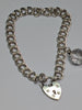 SILVER 925 CHARM BRACELET WITH HEART LOCK