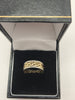 9 ct Hallmarked Celtic Two Tone gold ring size o -3.5 grams