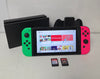 Nintendo Switch Console Green/Pink Console with 2 Loose games