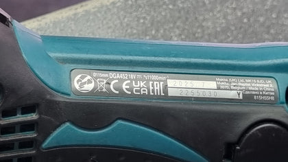 Makita 18V Angle Grinder DGA452 Body Only