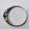 9CT RING WITH  DARK BLUE STONE  2.65G SIZE T PRESTON STORE