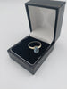 9K White Gold Ring with Light Blue Stone, 2.3Grams, Size: I, Box Included