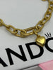 Pandora 14k Gold-Plated Small-Link Chain Bracelet with Heart Charm