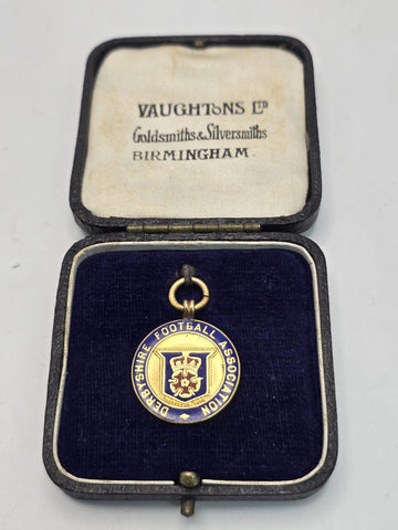 Derbyshire Football Association Medal Compt Runner-up 1934-5 GOLD 9ct 4.10g