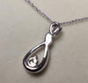 Sterling Silver Diamond Droplet Pendant Necklace**Boxed**