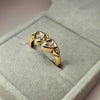 9ct Gold Diamond Hearts Ring Size L 1/2
