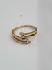 14ct Yellow Gold 4-Row CZ Split Shank Ring – 2.82g – Size O – Sparkling Statement Design