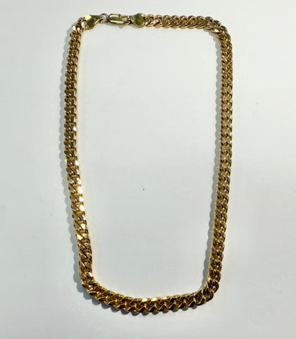 9ct yellow gold cuban curb chain 16