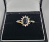 9ct Yellow Gold Ring With Black And Clear Stones - 1.4G - Size N. Hallmarked