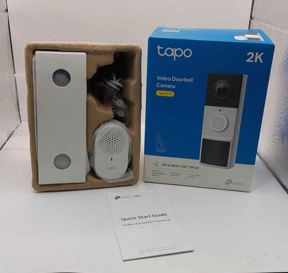 TP-Link Tapo Wireless Smart Video Doorbell with 2K Camera. Battery-Operated, Weatherproof, Head-to-Toe View, Two-Way Audio