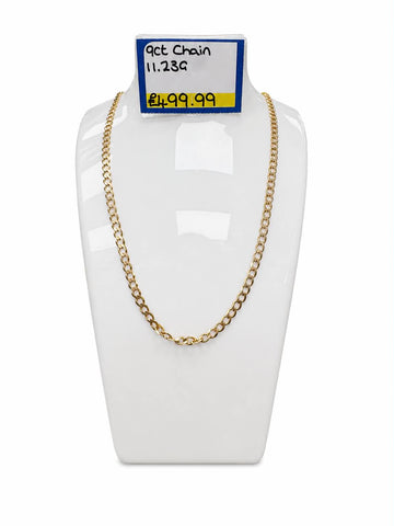 9ct Gold Curb Chain **24 Inches in length** **0.5mm In width** **11.23G* **Hallmarked**
