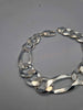 925 Sterling Silver 3 In 1 Figaro Bracelet - 15mm Wide - 9" Long - 32.6 Grams **BRAND NEW**