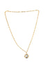 Vintage 9ct 9k Gold Spinner Fob Pendant Charm Aurora Borealis & 20" Double curb chain