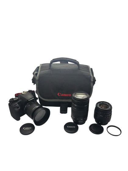 Canon EOS 1000D Camera DSLR 10.1MP with 18-55mm, 24-70mm, 90-300mm and Travel Bag