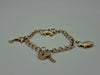 Vintage 9ct Yellow Gold Curb Link Charm Bracelet with Heart Padlock - 8" Long - 9.58 Grams