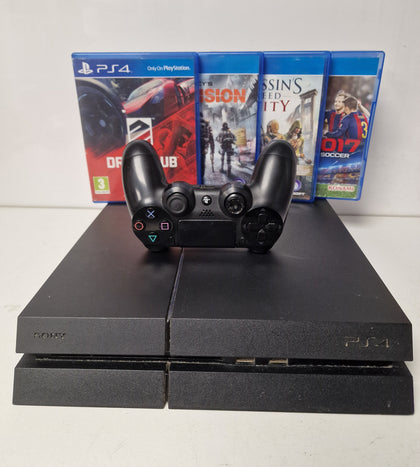 Sony Playstation 4 500GB Matt Black Console & 4 Games