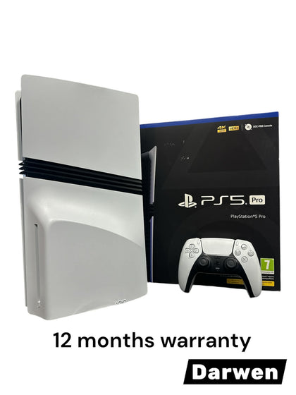 Playstation 5 Pro Console, 2TB, White, Boxed With Controller + Disc drive