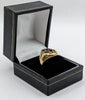 375 9CT YELLOW GOLD RING, UNIQUE LINE DESIGH, SIZE-T, 7.2G,