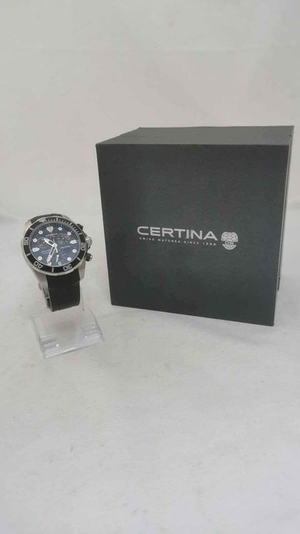 Certina DS Action Quartz Gents Divers Style Watch - With Date - Rubber Strap - Boxed *CHRONO NOT WORKING*