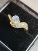 14ct Yellow Gold with Clear Stones - Size P - 3.67G
