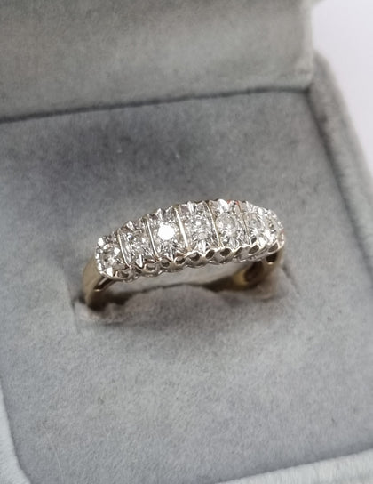 9ct gold eternity ring 0.50ct diamond size O