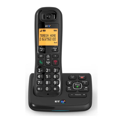 BT XD56 Single Cordless Phone with Answering Machine - Black.