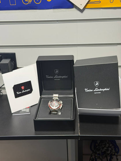 Tonino Lamborghini Spyder X SS Chronograph Date Steel Red T9XA-SS-B