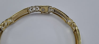 14ct White/Yellow Gold Bracelet 7.5