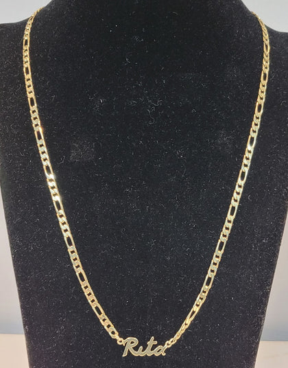 9ct Yellow Gold Figaro 'Rita' Neckalce - 10.31G - 19