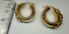 9ct yellow gold hoop earrings with cz stones