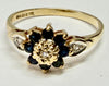 9ct Yellow Gold Floral Cluster Ring size L 1/2