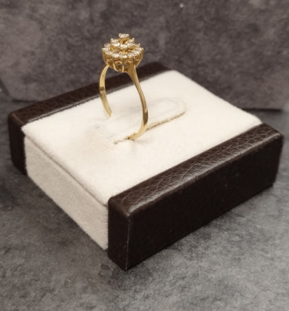 18ct Yellow Gold Cluster Ring - Size N