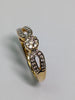 18CTGold Dual Horseshoe Diamond Ring - size N 1/2