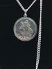 925 Silver Hallmarcked 24" ST CHRISTOPHER Pendent necklace. 25.4 grams