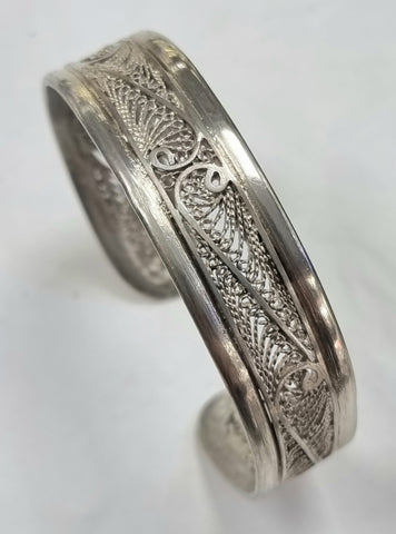 Silver Ornate Bangle