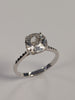 9ct White Gold Large Stone Ring Size N