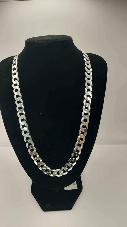 925 Sterling Thick Gents Curb Chain Necklace - 106.12 Grams - 28